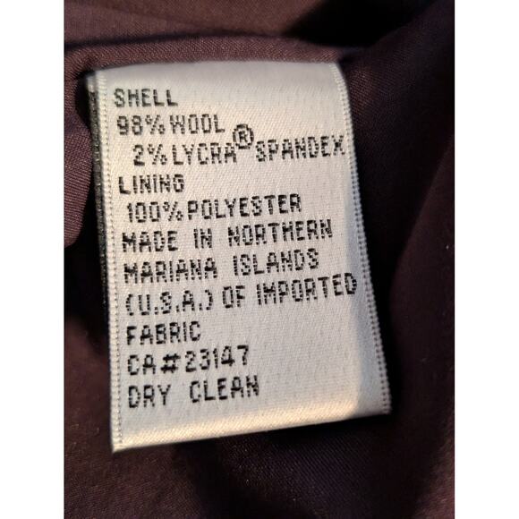 Talbot's Vintage Aubergine Wool Stretch Front Button Jacket Womens Size 16 - Picture 5 of 9